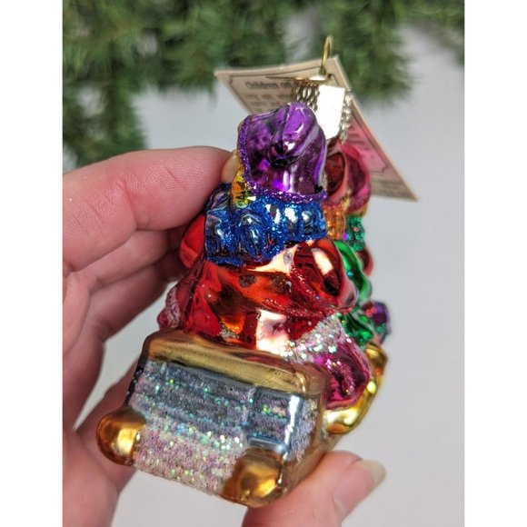 Children on Sled Retired Old World Christmas Ornament - Picture 4 of 5
